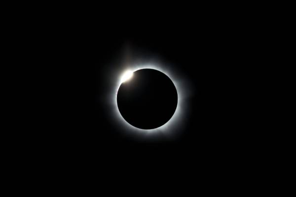Looking up at the Best Place To See Total Solar Eclipse 2024.